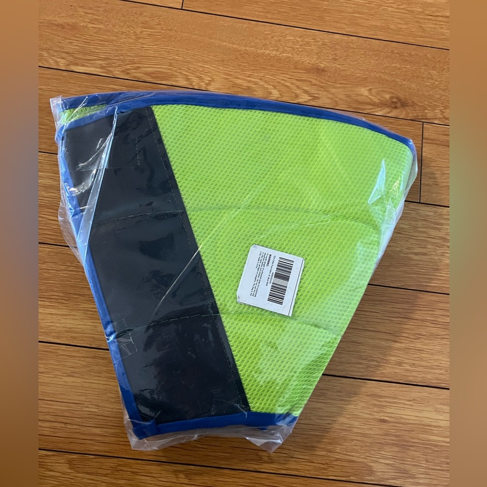 Soft Fabric Cone Collar for XL- sized dog. Neon Green and Blue. NEW